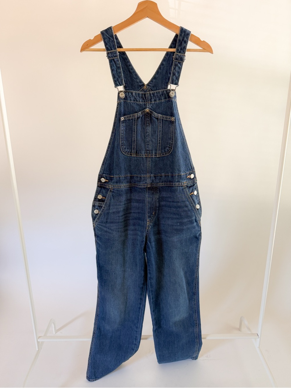 Old Navy Dark Blue Denim Overalls Straight Leg
